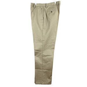 Dockers Men's Relaxed Fit Tan Pants Size 38x34 Flat Front Cotton